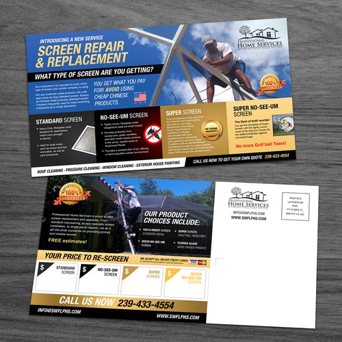 Cleaning design with the title 'Create an Oversize 6x11 Postcard for Professional Home Service'