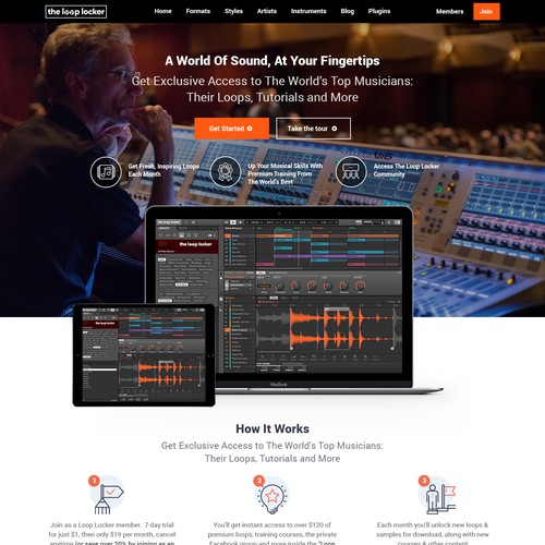 Bootstrap website with the title 'Ecommerce Website Music/Loops Site'