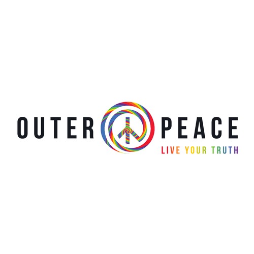 Rainbow logo with the title 'Outer Peace'