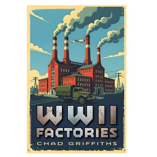 History book cover with the title ' Cover design for industrial history book'