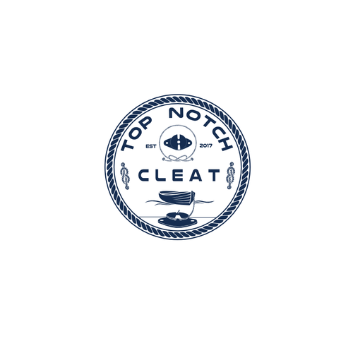 Nautical logo with the title 'Top Notch Cleat'
