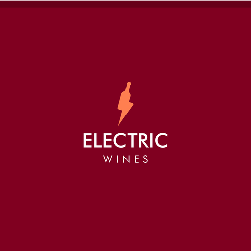 Electric shock logo with the title 'electric wines simple sleek geometric modern logo design'