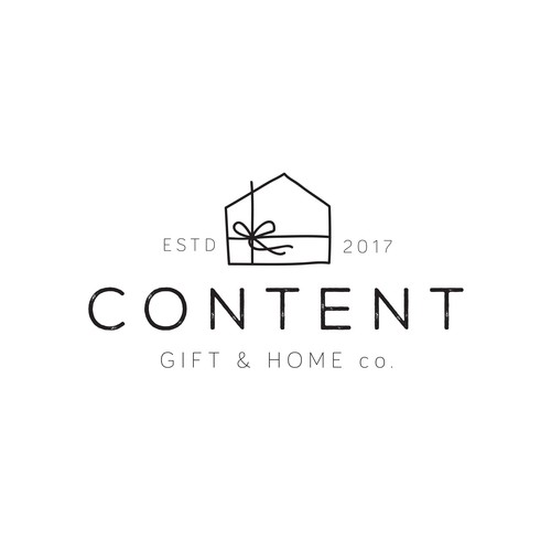 Gift logo with the title 'A handdrawn gift house for a shop selling home goods and gifts'