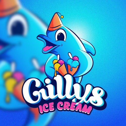 Ice cream shop design with the title 'Dol Ice Cream'