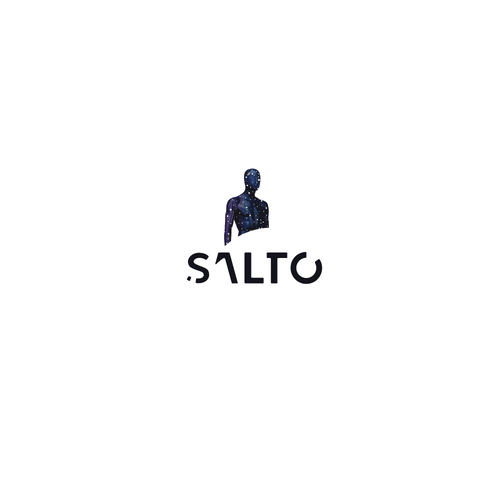 Human figure design with the title 'Salto logo concept'