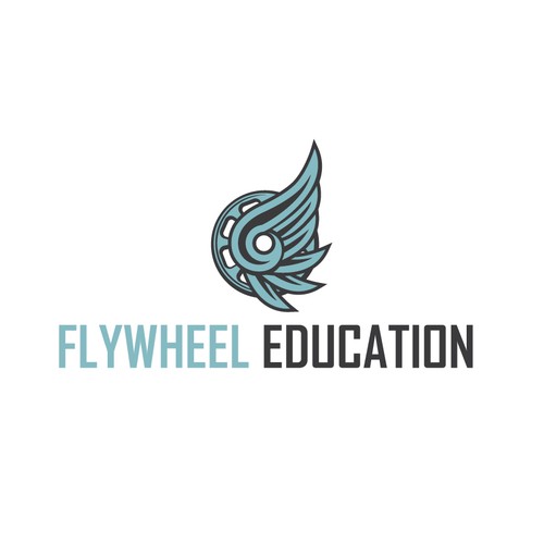 Wheel design with the title 'logo for Flywheel Education'