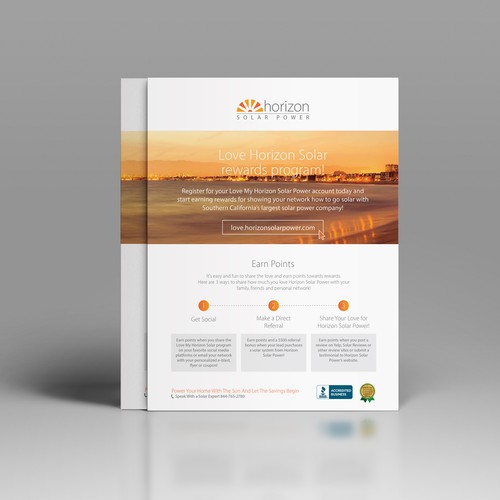 Solar design with the title 'Rewards program handout'
