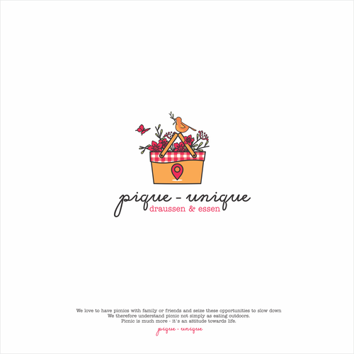 Location logo with the title 'Lovely design for a picnic service'