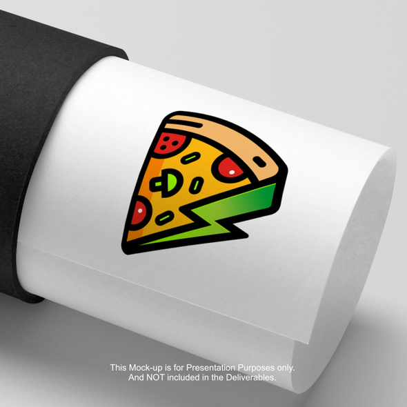 Pizza design with the title 'Fuel'd Pizza Logo'