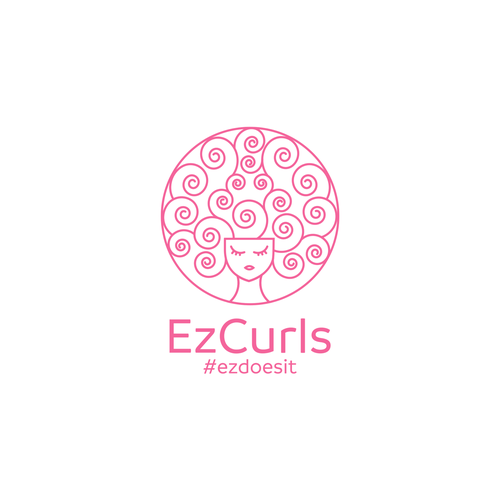 Easy logo with the title 'Ez Curls'