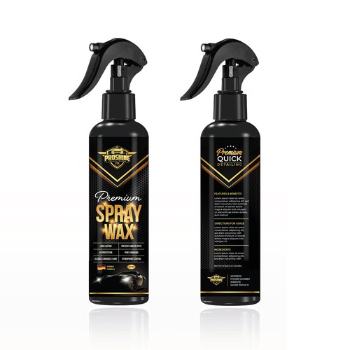 Car packaging with the title 'Premium Spray Wax Packaging Finalist '