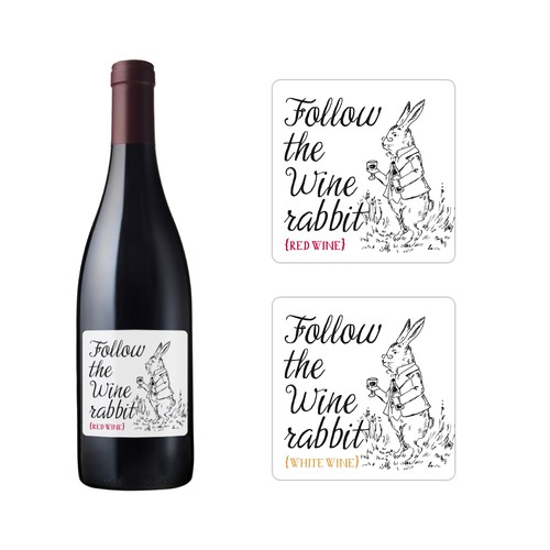 Script font design with the title 'Illustrated wine label'