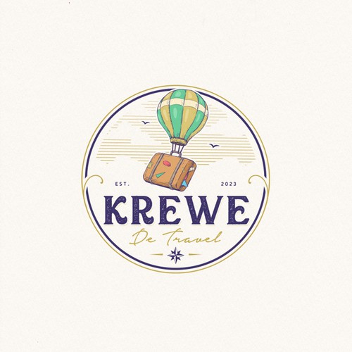 Vacation logo with the title 'Krewe de Travel'