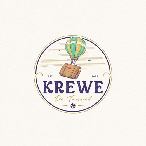 Suitcase logo with the title 'Krewe de Travel'