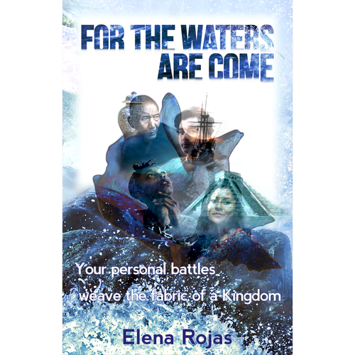 Ocean book cover with the title 'For The Waters Are Come - First version'