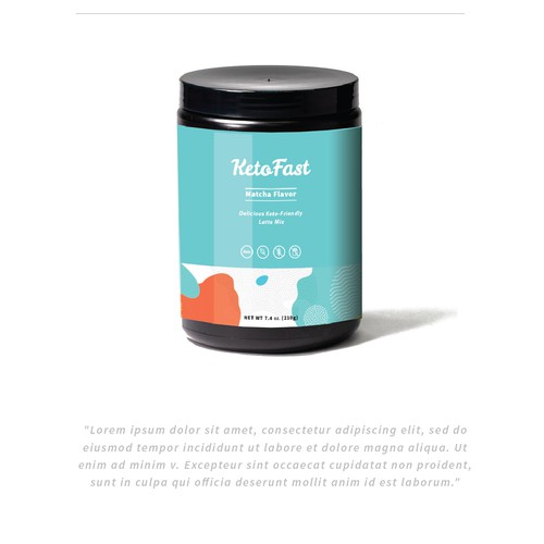 Beverage label with the title 'Label design for a keto based drink'