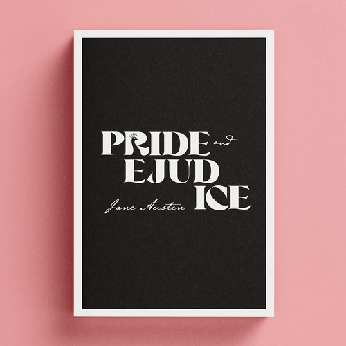 Black and white book cover with the title 'Pride and Prejudice '