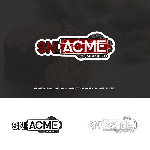 Dynamite logo with the title 'SNACME Snakin'co Logo Design'