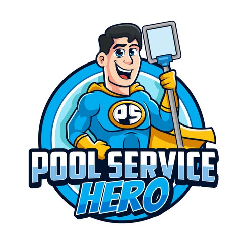 Swimming pool design with the title 'Pool Service Hero'