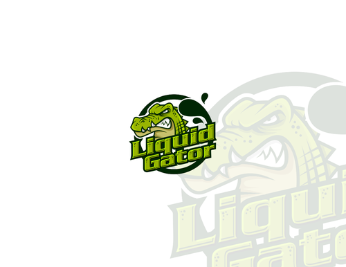 Alligator design with the title 'Liquid Gator Mascot Creation'