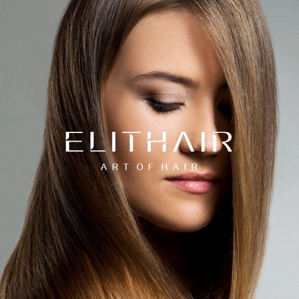 Hair salon logo with the title 'ELITHAIR'