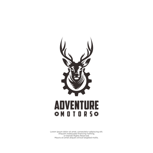 Gear logo with the title 'Adventure Motors'