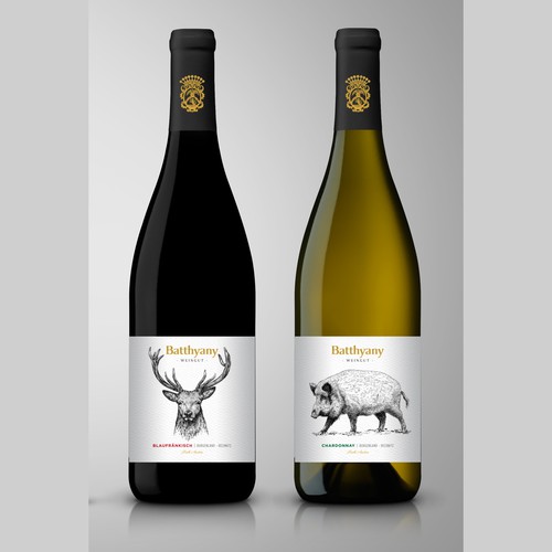 Exclusive label with the title 'Weingut Batthyany - Wine Labels'