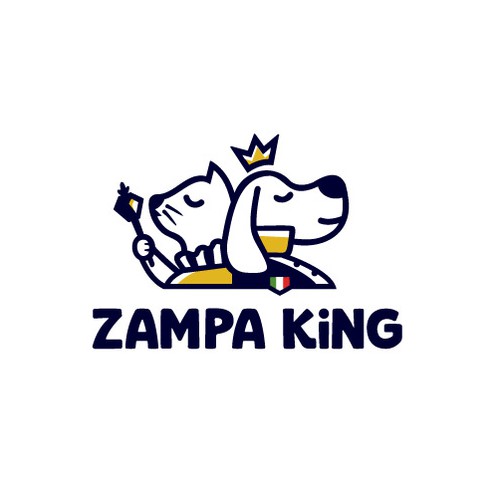 Royal design with the title 'Logo for a native pet food brand in Italy.'