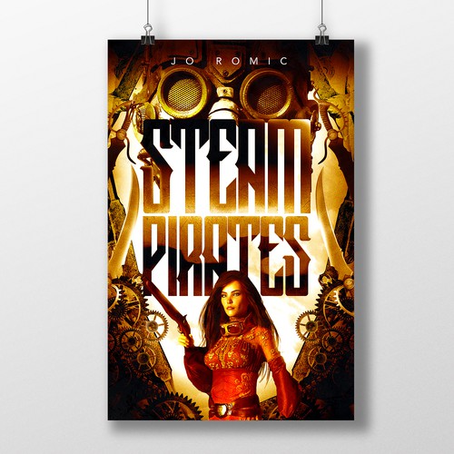 Steampunk book cover with the title 'Steam Pirates'