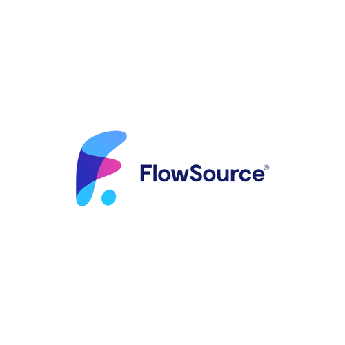 F design with the title 'FlowSource Logo Design'