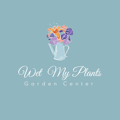 Ink drawing design with the title 'Hand-drawn logo concept for the garden center'