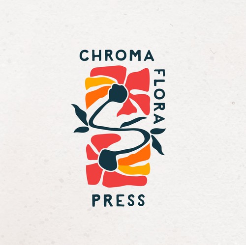 Logo with the title 'Organic and Artistic Visual Identity for Chroma Flora Press'