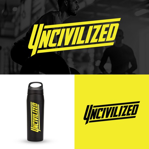 Physical logo with the title 'Logo design for a fitness gym'