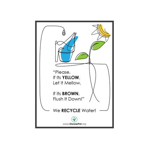 Art Deco artwork with the title 'Recycle Water Illustration '