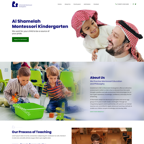 Kindergarten design with the title 'Design for a Professional Montessori Kindergarten'