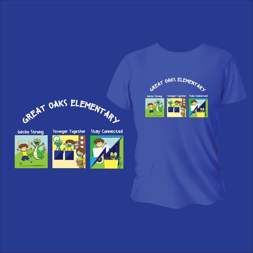 Elementary school design with the title 'Shirt Design Concept for Great Oaks Elementary'