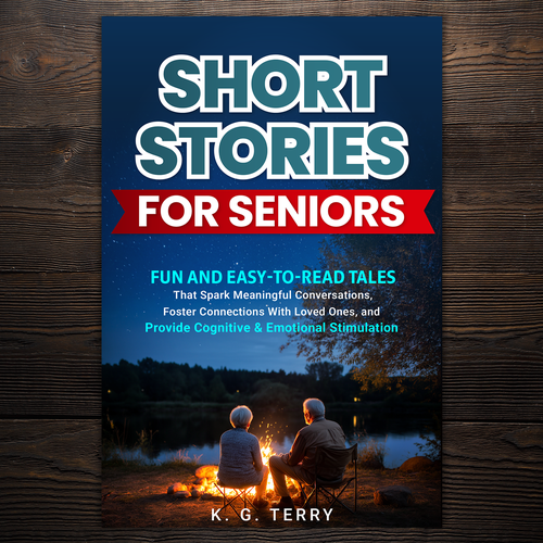 Creative book cover with the title 'Short Stories for Seniors'