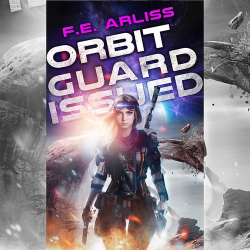 Science-fiction book cover with the title 'Orbit Guard Issued'