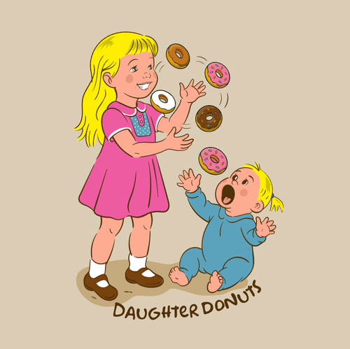 Restaurant t-shirt with the title 'tshirt design daughter donuts'