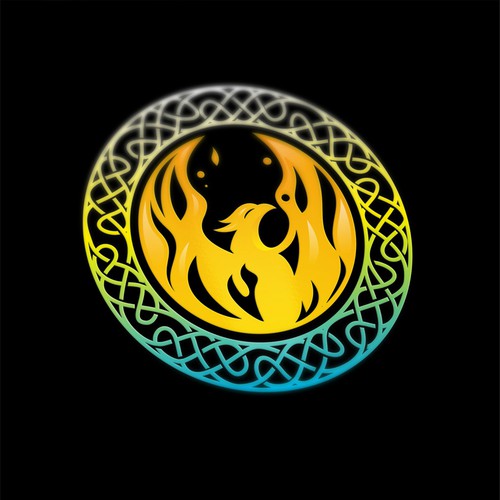 Celtic design with the title 'phoenix fire'