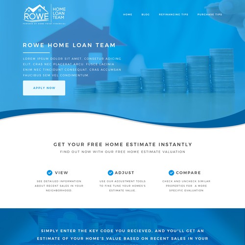 House website with the title 'Clean web design for a tech savy mortgage company.'