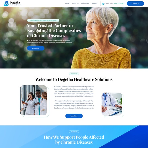 Website with the title 'Websie for professional health care support provider'