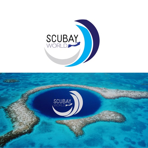 Scuba design with the title 'Modern Logo for Scubay World'