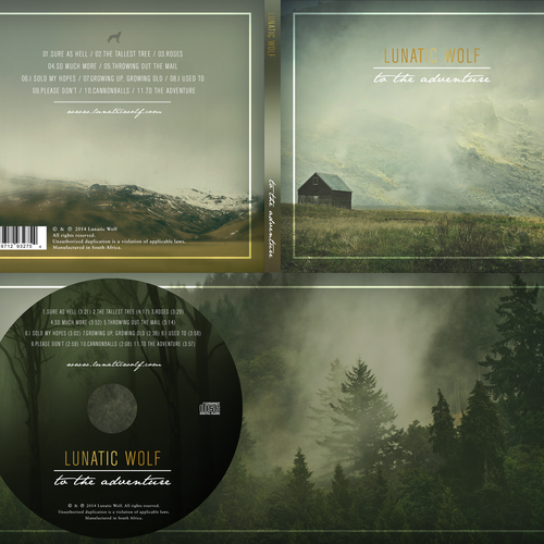 CD cover design with the title 'Lunatic Wolf Require Artwork for their upcoming album!'