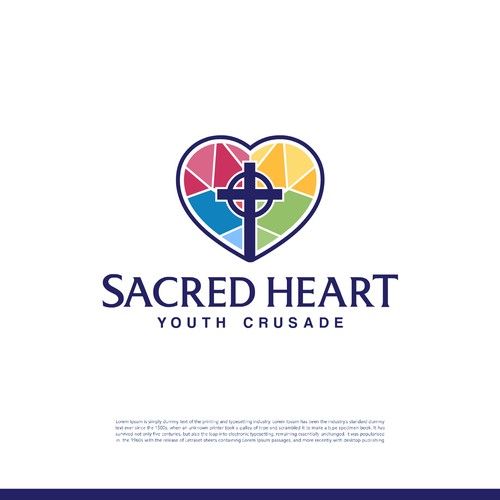 Catholic logo with the title 'Sacred heart youth crusade'