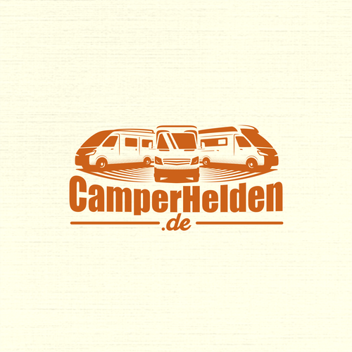 Road trip logo with the title 'Car illustrations concept for CamperHelden.de'