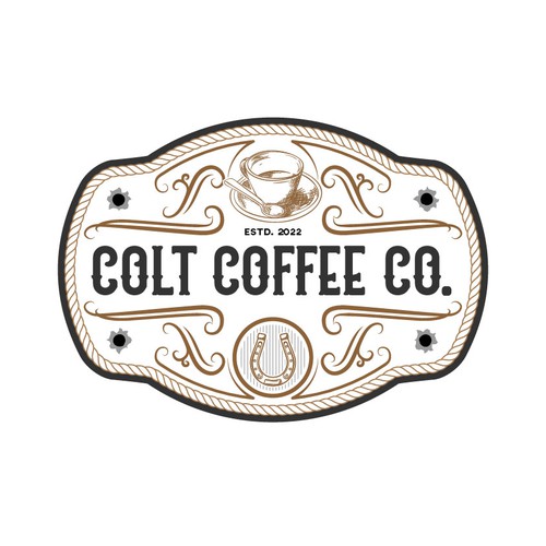 Antique design with the title 'Rancher/Antiquary Design for "Colt Coffee Co."'