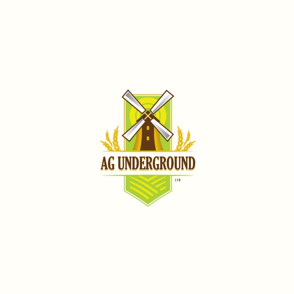 Corn logo with the title 'Vintage agricultural design - Ag Underground Ltd'