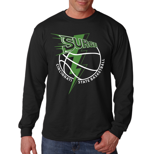 Green t-shirt with the title 'Basketball Shirt for Cincinnati State Surge'