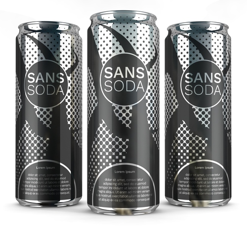 Can packaging with the title 'Soda label design'